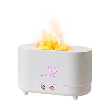 Imagem de Umidificador de Névoa Chamas Difusor Óleo Essencial Aromaterapia Fria Silenciosa para Casa Escritório Quarto Bebê com Desligamento Automático e Luz No