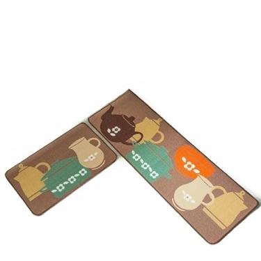 Imagem de Tapete Jogo Passadeira Cozinha Antiderrapante 2 Peças Lavável, Decorativo para Cozinha e Corredor, Ideal para Casais e Famílias(ESTAMPA 9)