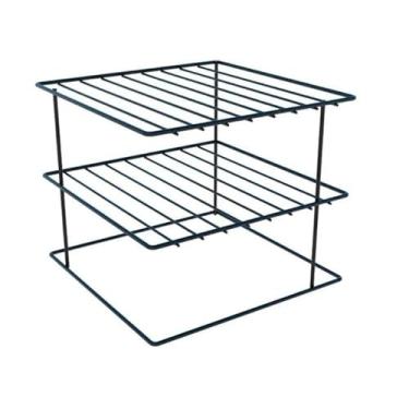 Imagem de Escorredor de pratos de cozinha, três níveis (preto)