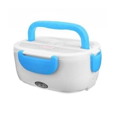 Imagem de Marmita Elétrica Lunchbox Portátil Aquecedora de Alimentos 1.5L (Branca/azul)