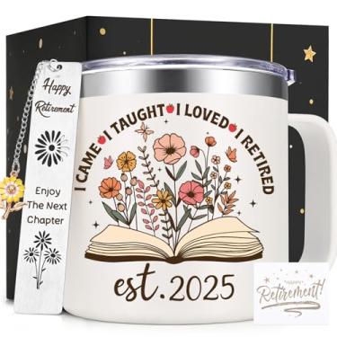 Imagem de Lifecapido Presentes de aposentadoria para professores, 2025 Retirement Caneca de café com isolamento de 400 ml com marcador de livros, presentes de aniversário de aposentadoria para professores