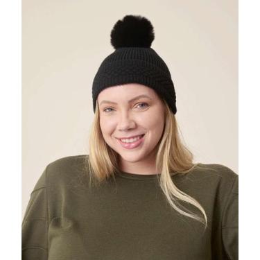 Imagem de Touca Feminina Tricô Pompom Marisa-73377, UN, Preto