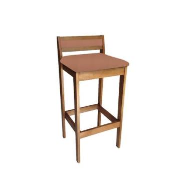 Imagem de Banqueta Baixa 70cm para Bancada Assento Estofado em Sintetico Cecilia