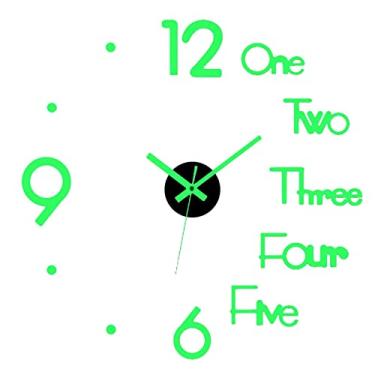 Imagem de Wswqop Adesivos Luminosos para Relógio de Parede, Relógios de Parede Sem Moldura Que Brilham No Escuro, Relógios de Quartzo Silenciosos para Cozinha,