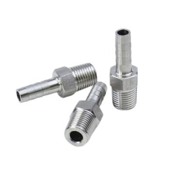Imagem de 1 peça 4 mm 6 mm 8 mm 10 mm 12 mm 14 mm 16 mm Barb 1/20.3 cm 1/10.2 cm 3/20.3 cm 1/5.1 cm BSPT NPT rosca macho 304 aço inoxidável encaixe de tubulação de alta pressão (NPT, 25MM_3/10.2 cm)