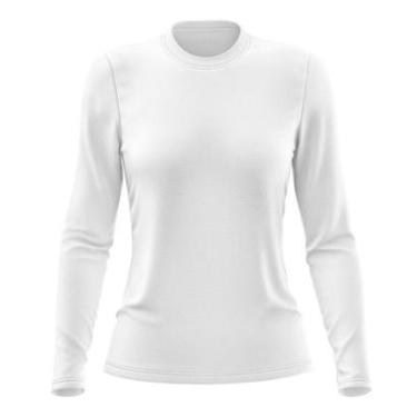 Imagem de Camiseta Manga Longa Feminina Dry Lisa Proteção Solar Treino Praia Gênero:Mulher;Tamanho:M;Cor:-Feminino