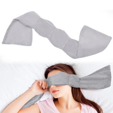 Imagem de DJAPWPX Máscara para os olhos ponderada, cobertura para os olhos relaxante, máscara de sono de viagem com miçanga, capa confortável para dormir com peso compacto para uso em trem e casa, promove