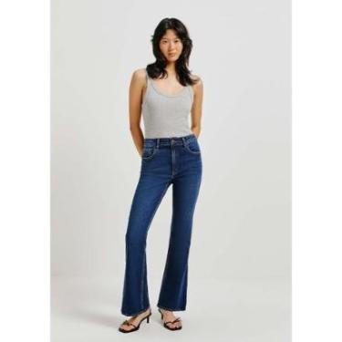 Imagem de Calça Jeans Feminina Cintura Média Flare Petit - Azul 038-Feminino
