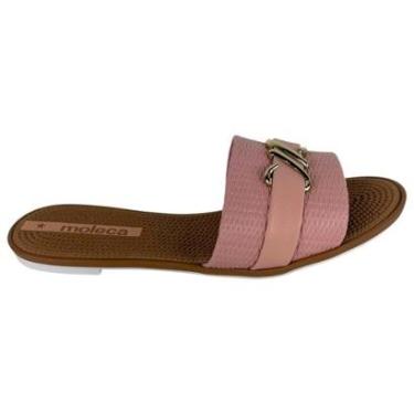 Imagem de Rasteirinha Slide Feminina Moleca Tira Texturizada Enfeitada-Feminino