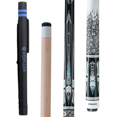 Imagem de KONLLEN Bastão de sinuca profissional para tacos de bilhar de bordo canadense para adultos com eixo de baixa deflexão conjunto de tacos de bilhar profissional de 12,2 mm com extensão e estojo para