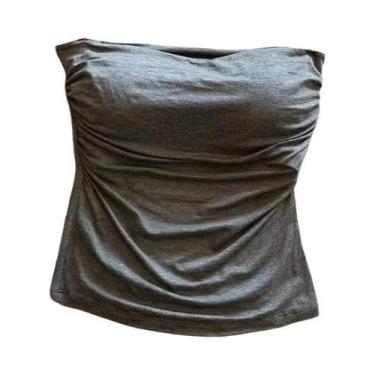 Imagem de Colete Feminino Slim Fit Sem Mangas Plissado Cor Sólida Sexy Hot Girl 