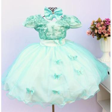 Imagem de Vestido Infantil Juvenil Festa Borboleta E Tiara - Pingo De Gente Kids