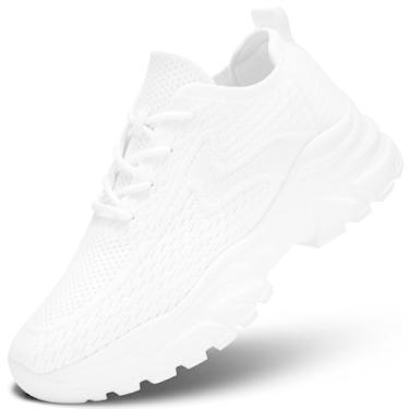 Imagem de Yopin Tênis de corrida feminino, respirável, leve, moderno, esportivo, academia, trabalho, Branco, 38