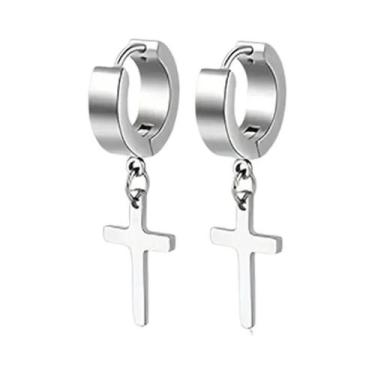 Imagem de Brincos Masculinos De Aço Inoxidável Com Zircônia Cúbica, 1-5 Pares, J