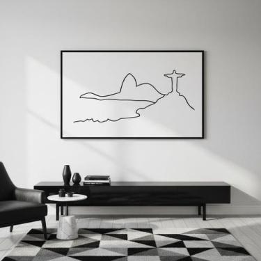 Imagem de Quadro Paisagem Minimal Rio de Janeiro 50x70cm Mold Branca - Quadros O