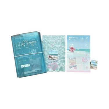 Imagem de Organizador De Verão A7 Trifold Em PVC Azul Oceano Com Divisórias E Ac