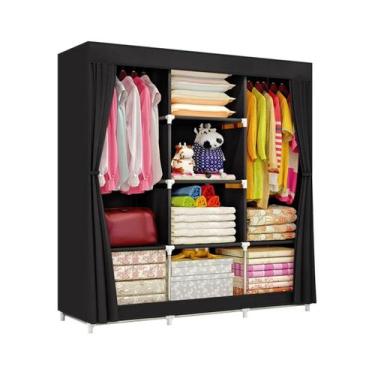 Imagem de Armário Guarda Roupa Organizador Dobrável Desmontável Easy Decor, Pret