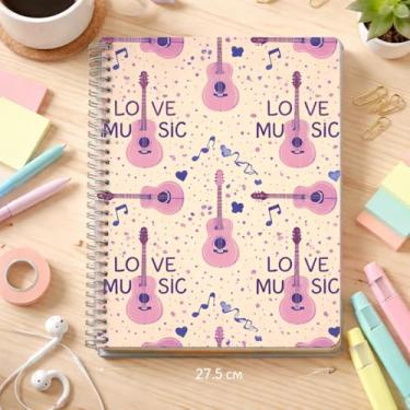 Imagem de Caderno Universitário Feminino Love Music, 80 Folhas