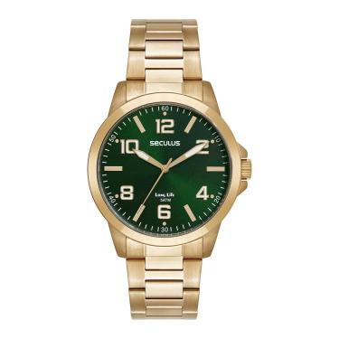 Imagem de Relógio Seculus Masculino Ref: 44297gpsvda5 Casual Dourado