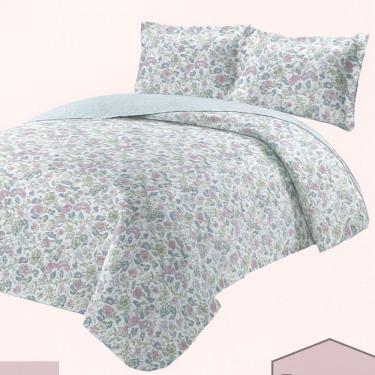 Imagem de Kit Cobre Leito Colcha King Boutik Dupla Face - Estampa 56 - 100% Poliéster
