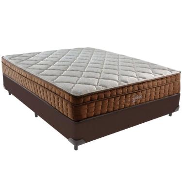 Imagem de Cama Box Marrom E Colchão Anjos Star Pillow In Molas Ensacadas Casal Anjos