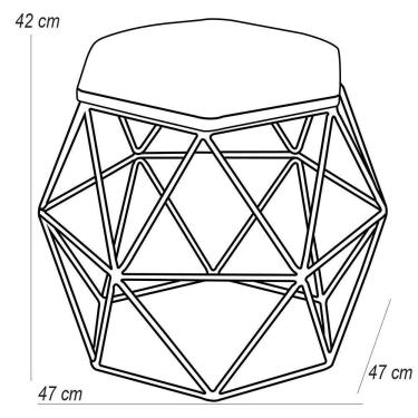 Imagem de Puff Aramado Bronze Six L02 Suede Preto
