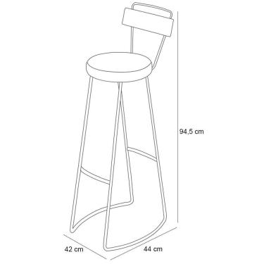 Imagem de Kit 02 Banquetas Altas Estrutura Em Aço Peroba Rosa