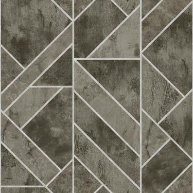 Imagem de Papel De Parede Geométrico Cinza/Grafite 53Cm X 10Mts.