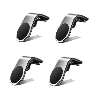 Imagem de Kit 4 Suporte Adaptador Universal De Carro Tipo L Prata