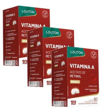 Imagem de KIT 3X Vitamina A 8.000 UI 60 comprimidos - Lauton