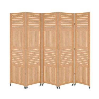 Imagem de 5 Biombo Sanfonado Com Rodinhas E Dobradiças Mdf Cru Folha Painel Divi