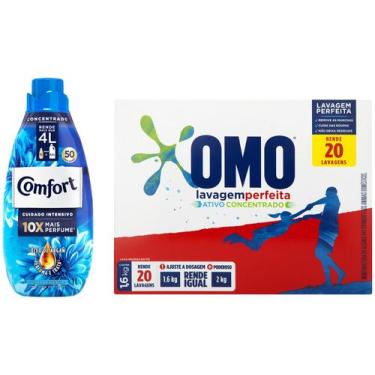 Imagem de Amaciante Concentrado Comfort Cuidado Essencial - 1L + Sabão em Pó Omo