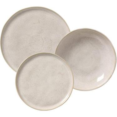 Imagem de Jogos Pratos 18 Peças Cerâmica Stoneware Bio Latte Rasos Fundos Sobrem