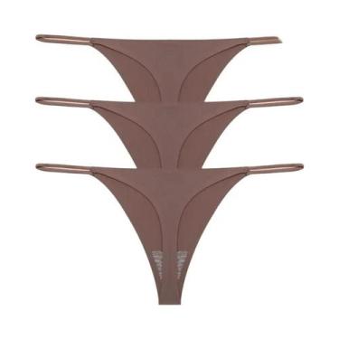 Imagem de Conjunto De 3 Calcinhas Tanga Sem Costura De Cintura Baixa Para Mulher
