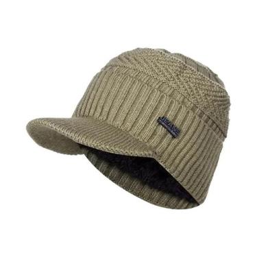 Imagem de Gorro Unissex Quente De Inverno Com Forro De Pelúcia Macio E Grosso, C