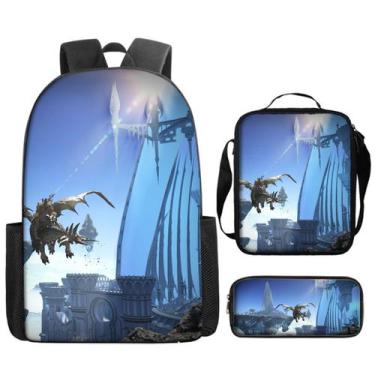 Imagem de Conjunto de mochilas Finals Fantasy Cartoon Kids Nylon, 3 unidades - Y