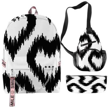 Imagem de Conjunto de mochilas com impressão 3D em estilo boêmio para crianças -