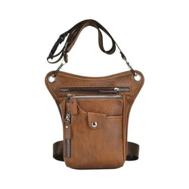 Imagem de Bolsa De Cintura Vintage Masculina Em Couro PU Para Motocicleta, Bicic