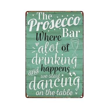 Imagem de Placa De Metal Vintage Prosecco: Decoração Para Pub E Bar, Arte De Par