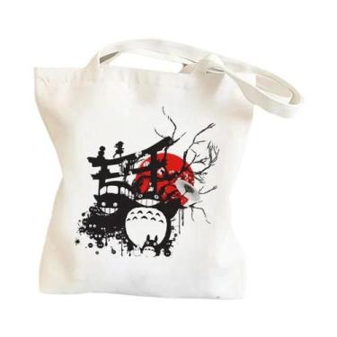 Imagem de Bolsa De Compras Ecológica Estilo Harajuku Com Estampa Totoro Para Mul