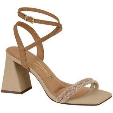 Imagem de Sandalia Feminina Vizzano Salto Médio 6464.119 Bicolor Strass-Feminino