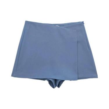 Imagem de Mini Saia Assimétrica De Cintura Alta Para Mulheres Willshela Vintage 