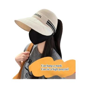 Imagem de Chapéu Feminino De Verão Com Secagem Rápida E Proteção Solar, Com Másc