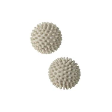 Imagem de 2 Esferas Bolinha Pvc Seca Desembola Roupa Amaciante Natural Cor Bege