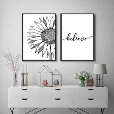 Imagem de Kit 2 Quadros Decorativos Believe