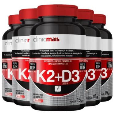 Imagem de KIT 5X Vitamina k2 + Vitamina D3 30 cápsulas - Clinicmais