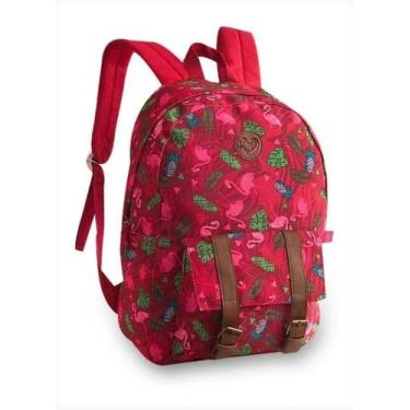 Imagem de Mochila De Costas Clio Tropical Escolar Flamingo Juvenil, Rosa