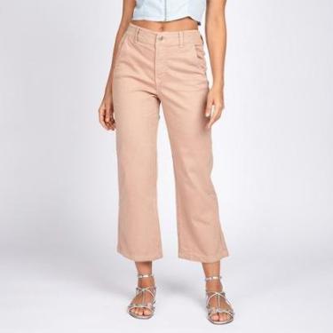 Imagem de Calça Jeans Pantacourt Capri Solta Cor Pó de Arroz-Feminino