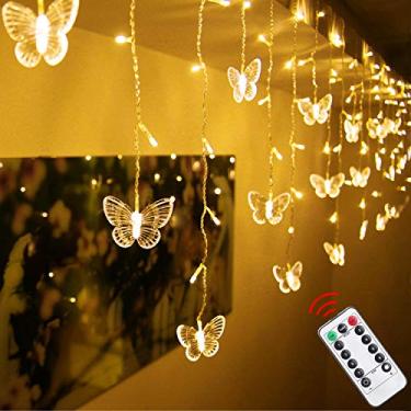 Imagem de Decorman Luzes de Cortina de LED 48 LEDs alimentadas por USB 8 Modos À Prova D'água Luz...