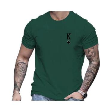 Imagem de Camiseta Masculina De Verão Em Algodão Casual Com Estampa De Padrão De